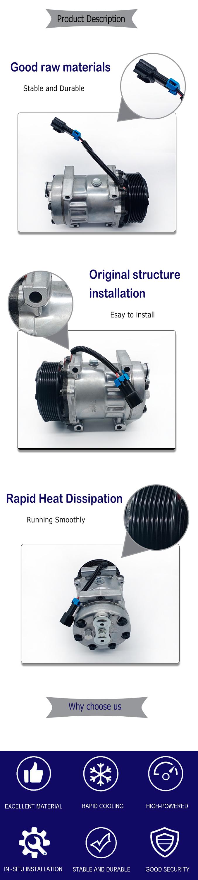 Sanden Type 7H15-4352 12V Freightliner AC Compressor Truck AC Parts 0